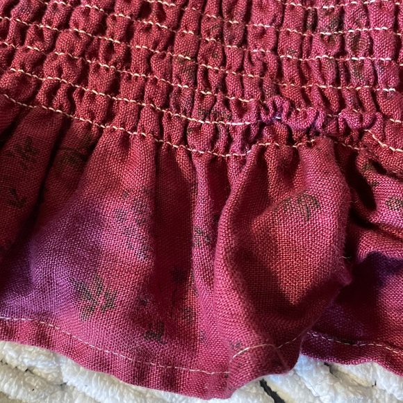 Reformation Burgundy Smocked Top - Picture 4 of 4